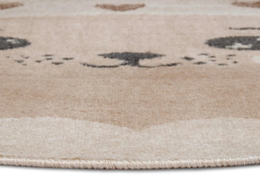Hanse Home, Detský koberček Adventures 105963 Cream Beige kruh, 100x100 (priemer) kruh, béžová, detská izba