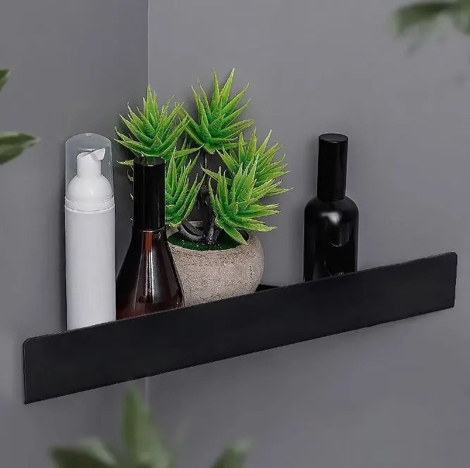 Rea Rea, kúpeľňová polica 285x145x40 mm, SF07, čierna matná, REA-06012