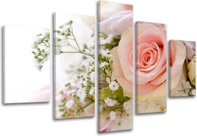 Obraz na stenu 5 dielny KVETY XOBKV134E50 - 150x100 cm