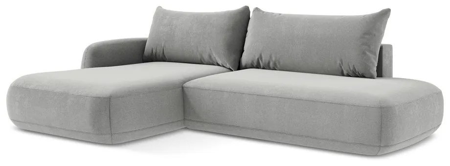 Svetlosivá rozkladacia rohová pohovka (ľavý roh/s leňoškou) Hale – Makamii