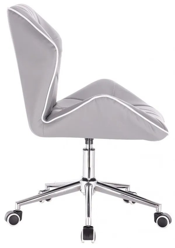 LuxuryForm DESIGN Stolička MILANO MAX na striebornej podstave s kolieskami - šedá
