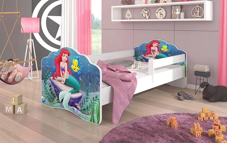Detská posteľ so zábranou - víla Ariel 140x70 cm