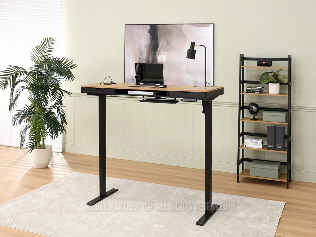 PC stolík Osto 140 (dub čierny + čierna). Akcia -18%. Vlastná spoľahlivá doprava až k Vám domov. 1109839