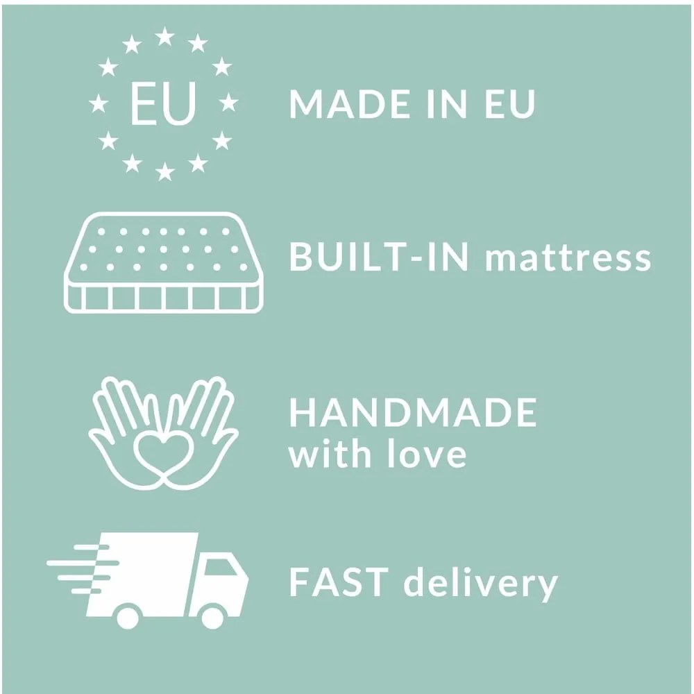 Sivá boxspring posteľ s úložným priestorom 200x200 cm Blend – Maison de Rêve