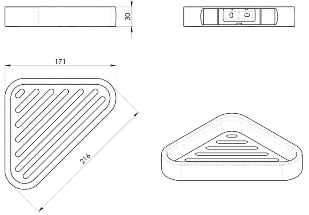 GEDY 328314 Smart rohová polica do sprchy, 17 x 3 x 17 cm, čierna mat