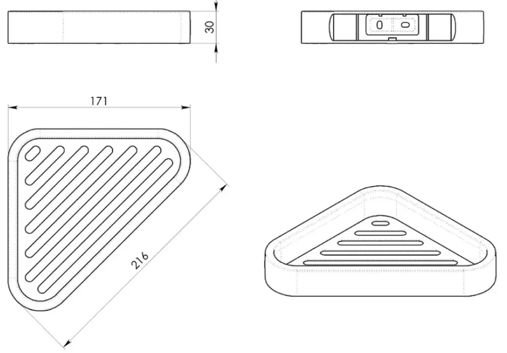 GEDY 328314 Smart rohová polica do sprchy, 17 x 3 x 17 cm, čierna mat