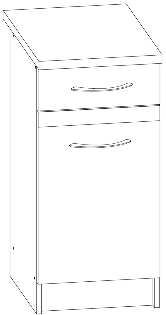 Kuchyňská skříňka Livia 40 cm dub sonoma/tmavě hnědá