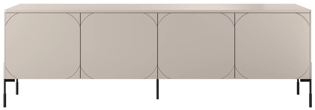 TV skrinka Sonatia štvordverová na kovových nohách 200 cm - kašmír