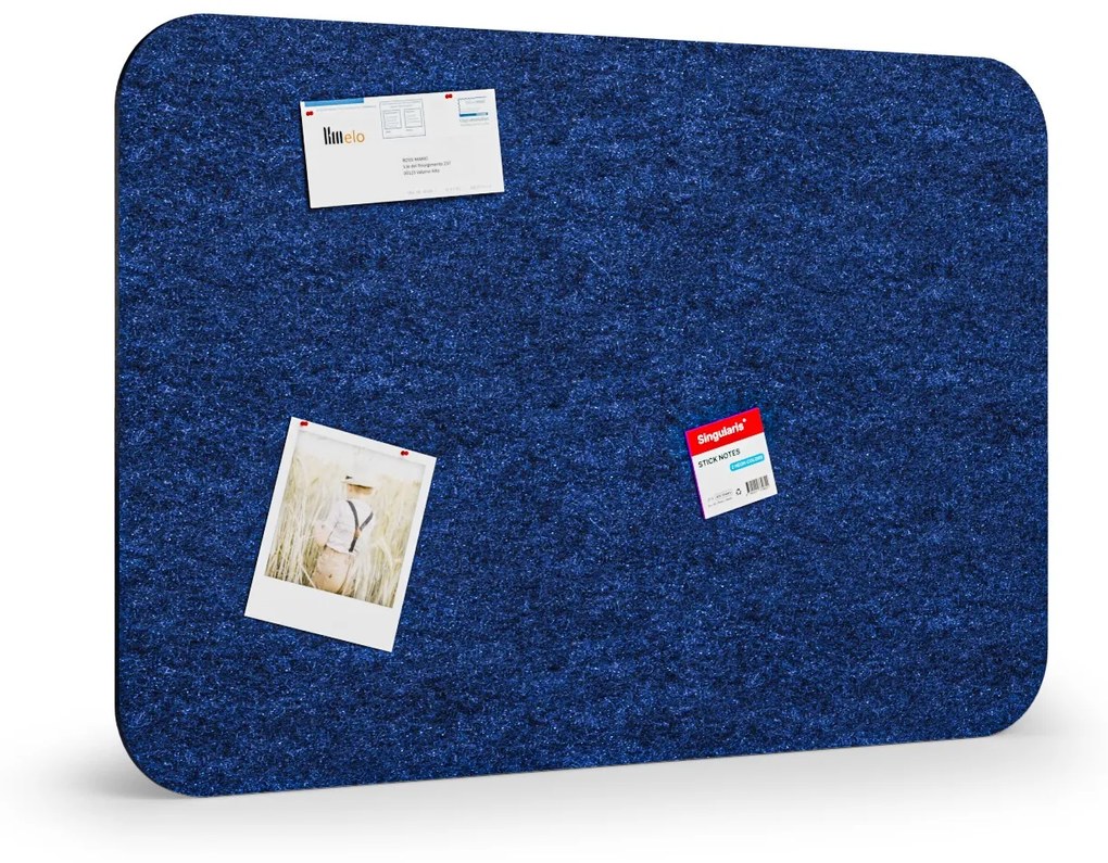 Akustický panel na stenu 120 x 80 cm, okrúhle rohy, tmavo modrá