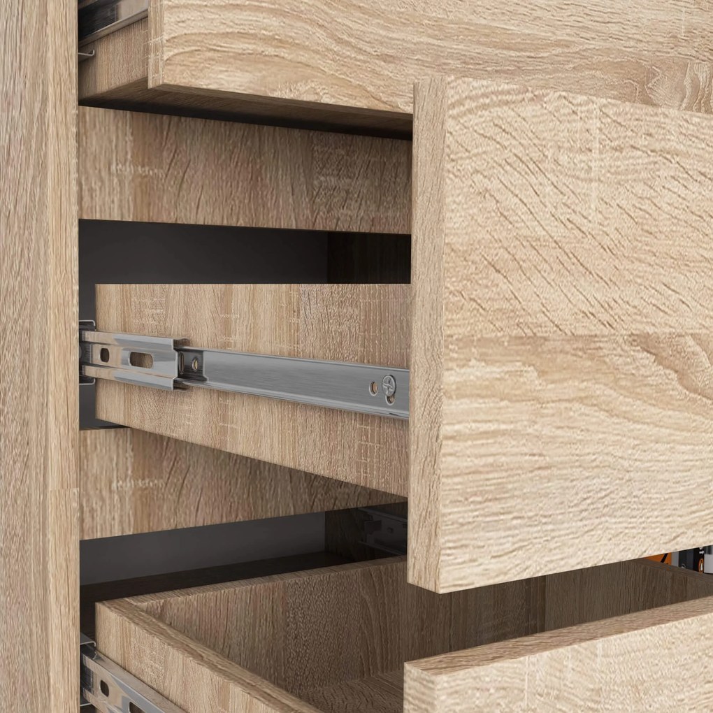 Komoda JERRY 80 cm 1 dvere 5 zásuviek dub sonoma