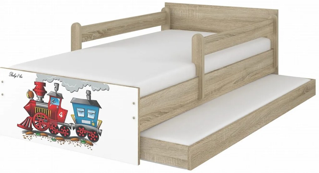 Raj posteli Detská posteľ " Vláčik " MAX XL borovica nórska