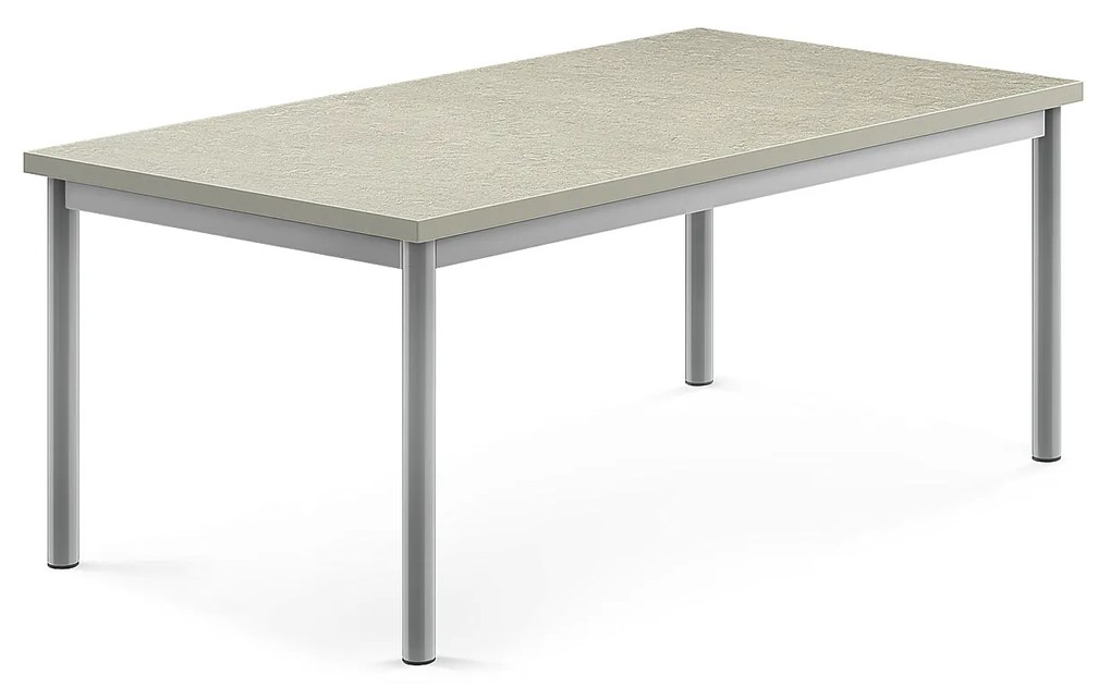 Stôl SONITUS, 1200x700x500 mm, linoleum - šedá, strieborná