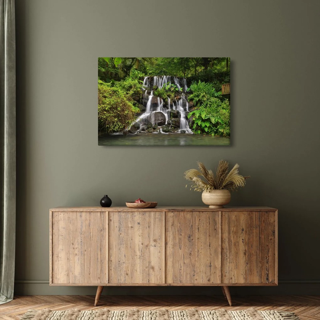 Obraz vodopádov v tropickom lese (90x60 cm)
