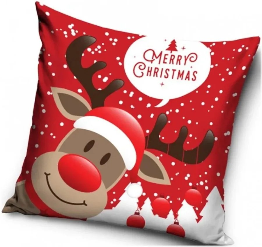 Vianočný vankúš Sob Rudolf - 40 x 40 cm