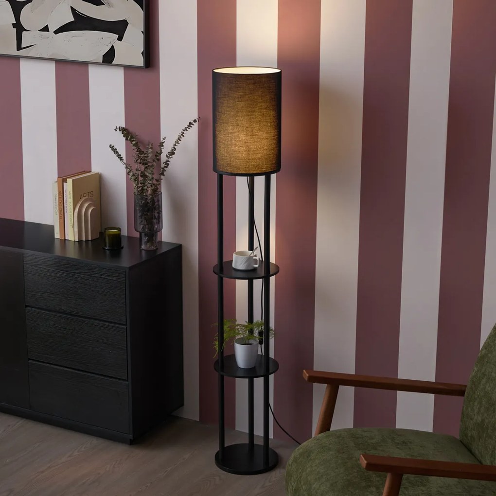 Moderná stojacia lampa čierna - Stojon