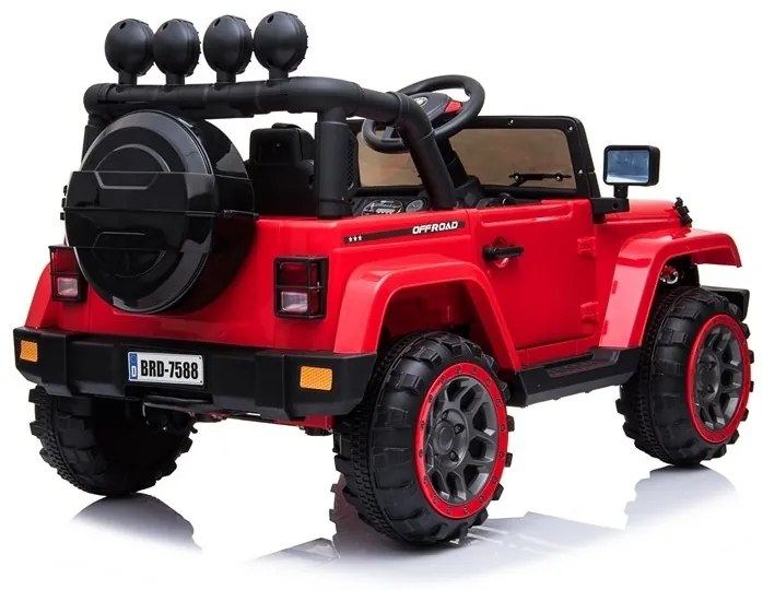 LEAN CARS Elektrické autíčko - Jeep BRD-7588 4x4 - červené - 4x45W - 1x12V10Ah - 2023