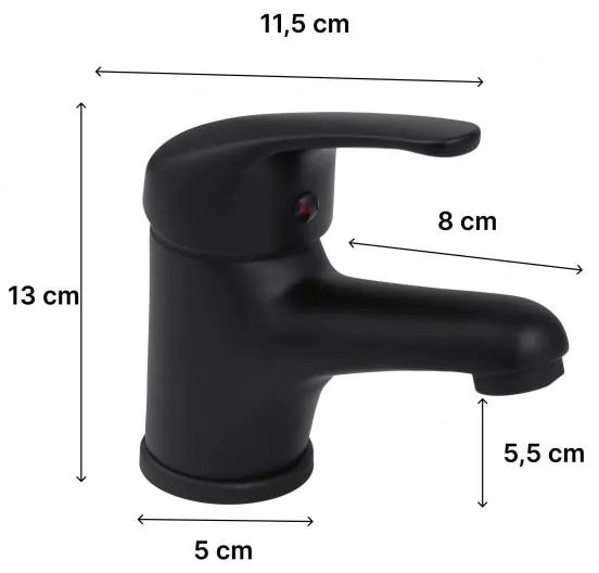Erga Lati, umývadlová batéria h-130, čierna matná, ERG-YKA-BU.LATI24-BLK