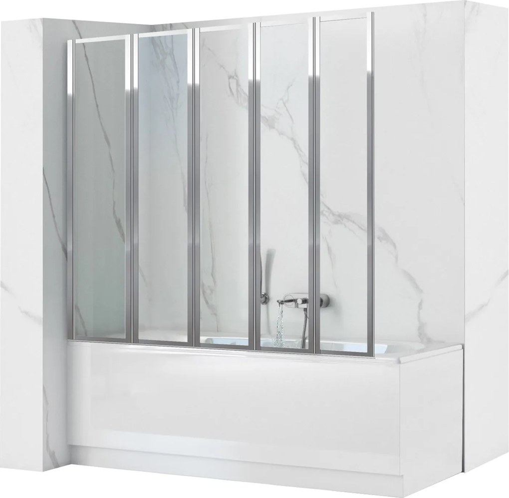 Vaňová zástena REA IDEA 120 cm, chróm/transparent