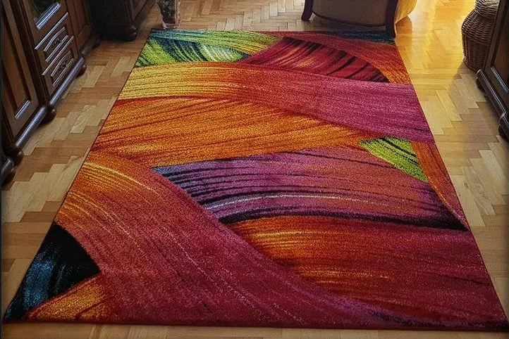 Moderný viacfarebný koberec Magic Ocean – živé vzory do interiéru Rozmer: 250x350 cm