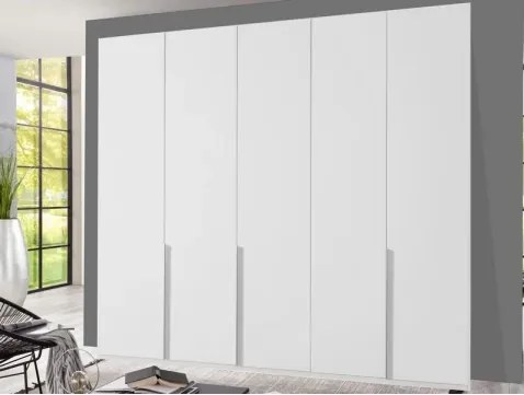 Šatníková skriňa New York D, 225 cm, biela/biely lesk%