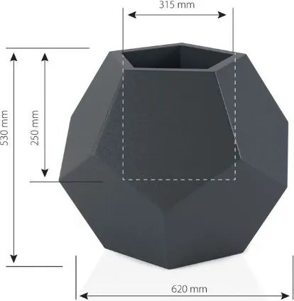 Biely záhradný kvetináč Alma s osvetlením