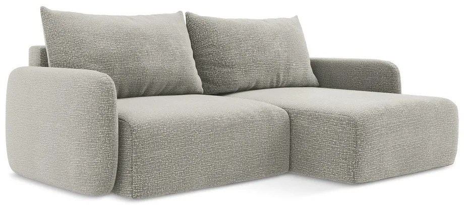 Svetlosivá rozkladacia/s úložným priestorom rohová pohovka (pravý roh) Kalena – Makamii