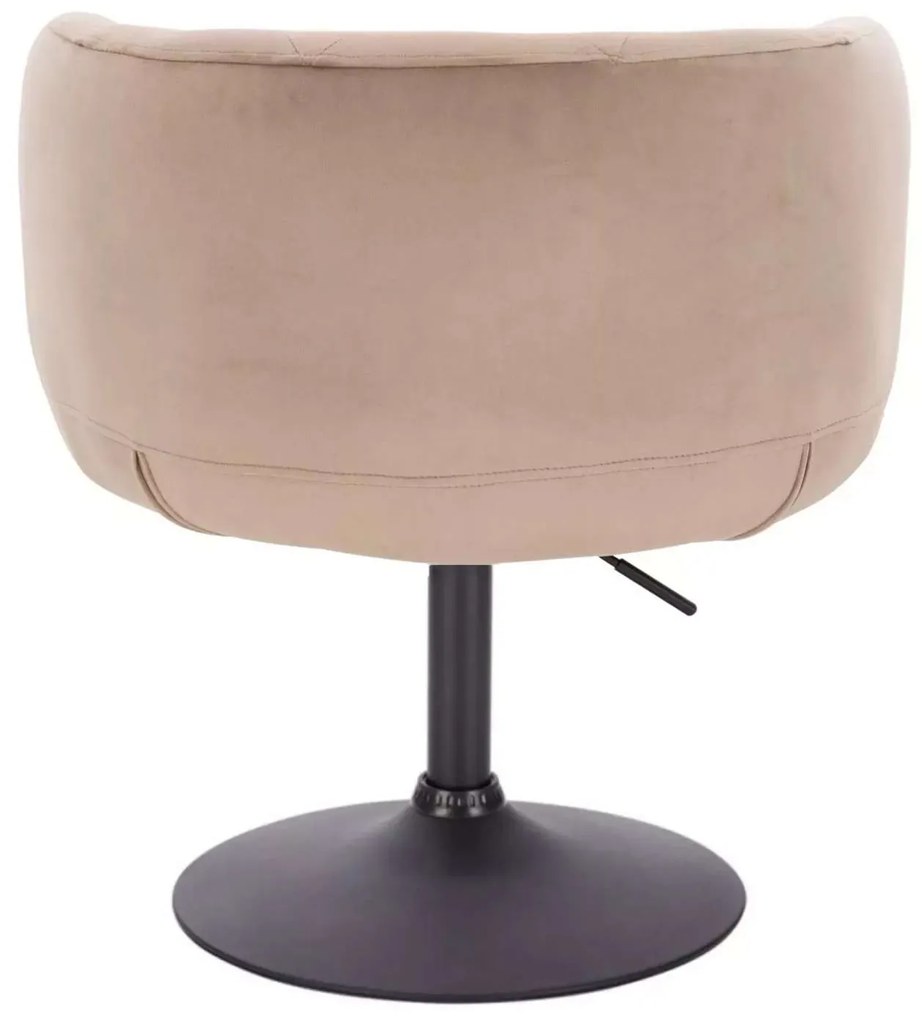 LuxuryForm DESIGN Kreslo MONTANA VELUR na čiernom tanieri - latte