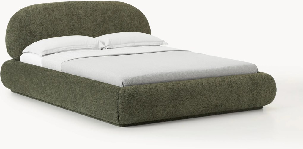 Čalúnená posteľ z plyšového buklé Alba