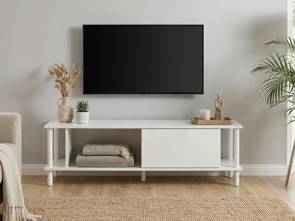 AKCIA TV stolík PARIS 150 cm, biela II. akosť