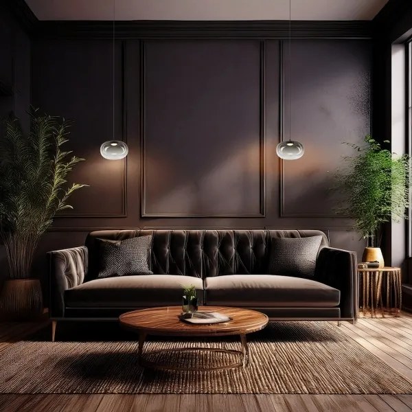 LED Luster na lanku VASO LED/4W/230V pr. 18 cm čierna/dymová