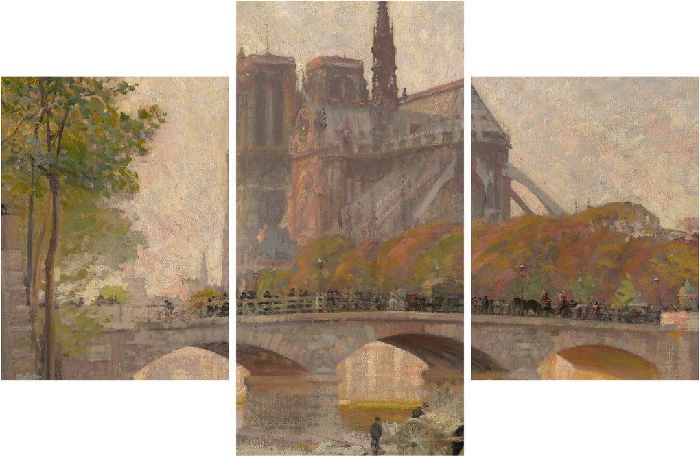 Obraz - Robert William Vonnoh, Notre Dame de Paris, reprodukcia (90x60 cm)