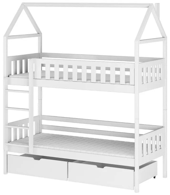 Posteľ Domček Gaja 90x200 biela