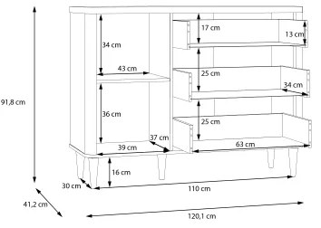 Komoda so zásuvkami VIRO hnedá/béžová