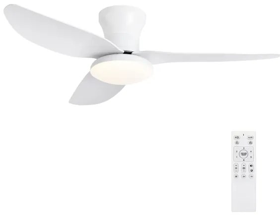 Brilagi - LED stmievateľný stropný ventilátor LED/30W/230V 3000-6500K biely + DO