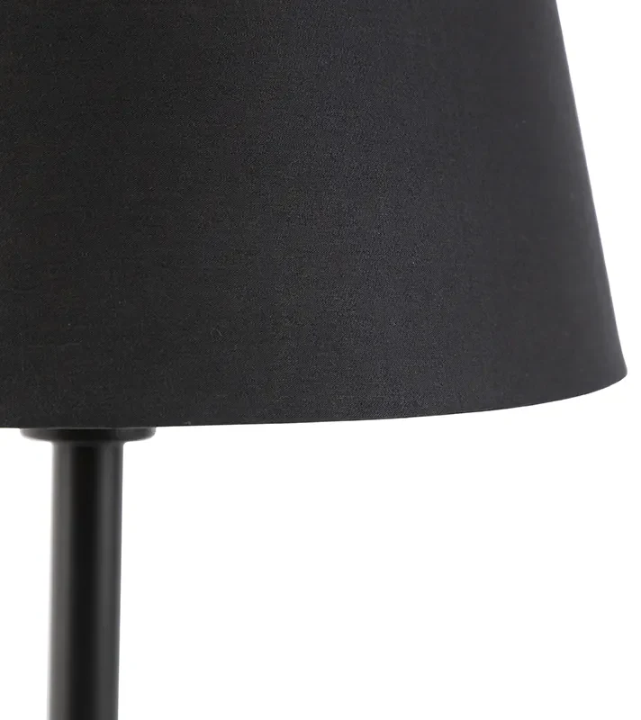 Klasická stolná lampa čierna s čiernym tienidlom 32 cm - Simplo