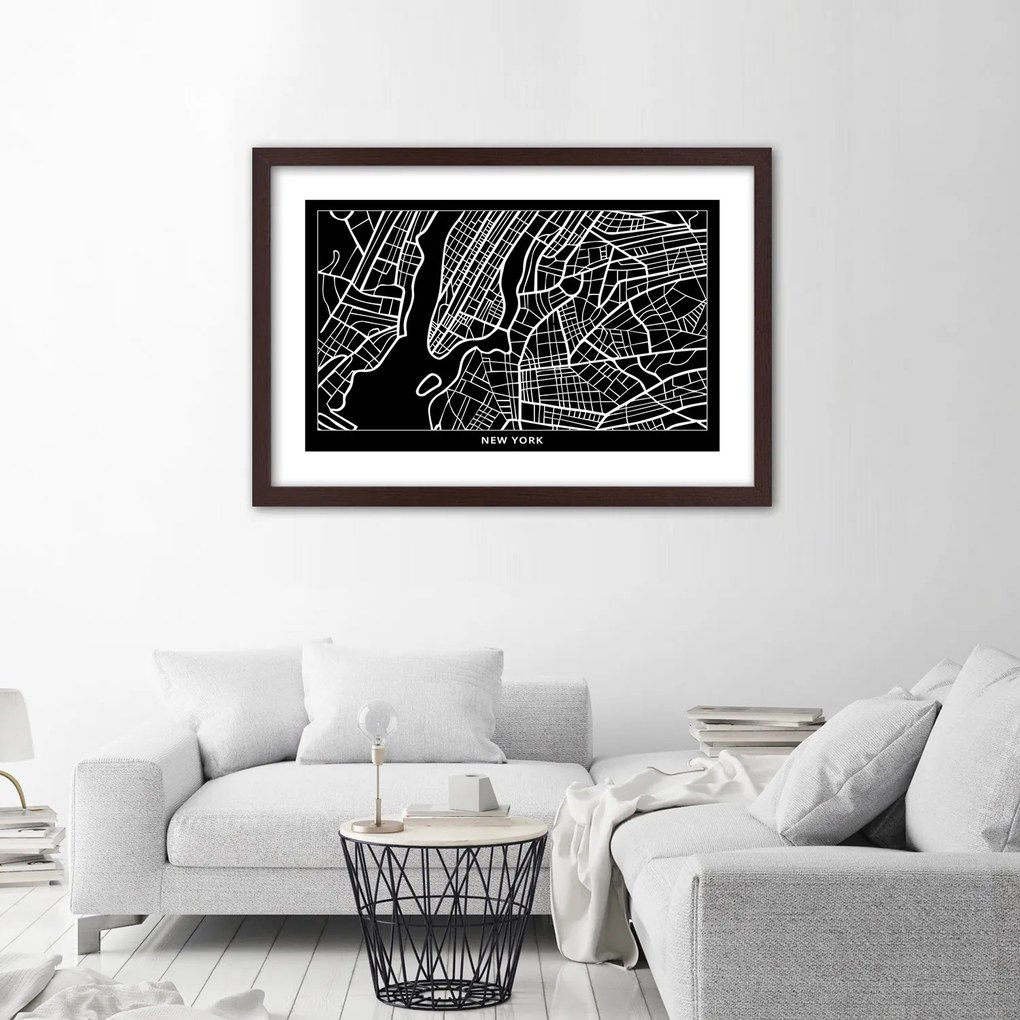 Gario Plagát City plan New York Farba rámu: Bez rámu, Rozmery: 90 x 60 cm
