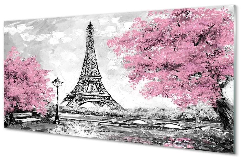 Obraz plexi Paris jarný strom 140x70 cm