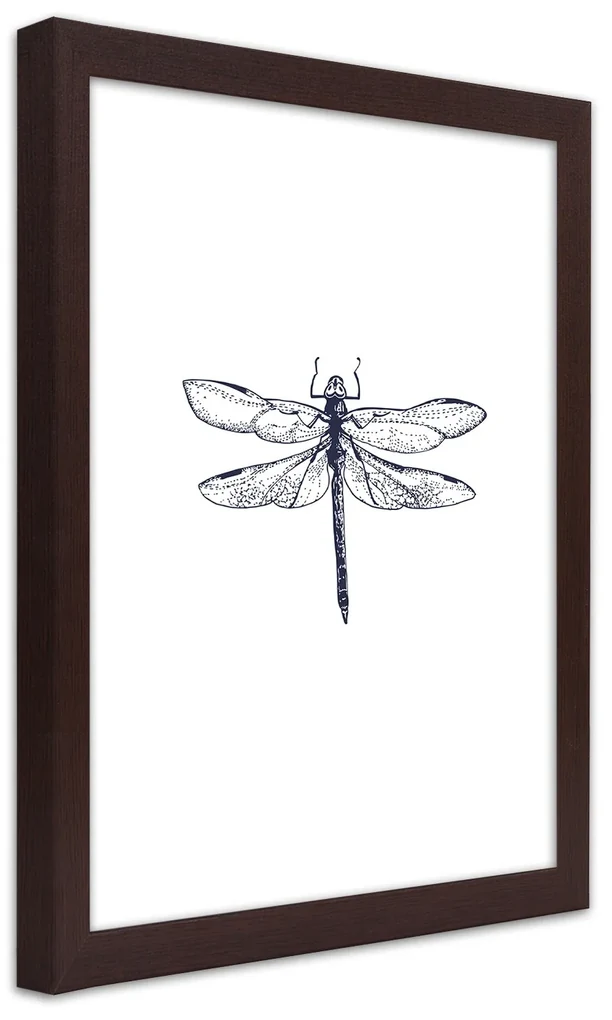 Gario Plagát Vážka nakreslená Farba rámu: Bez rámu, Rozmery: 20 x 30 cm