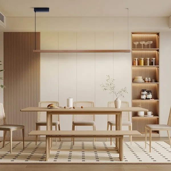 Immax NEO 07305L - LED stmievateľný luster na lankách MADEIRA 44W/230V Wi-Fi Tuya 202 cm dub