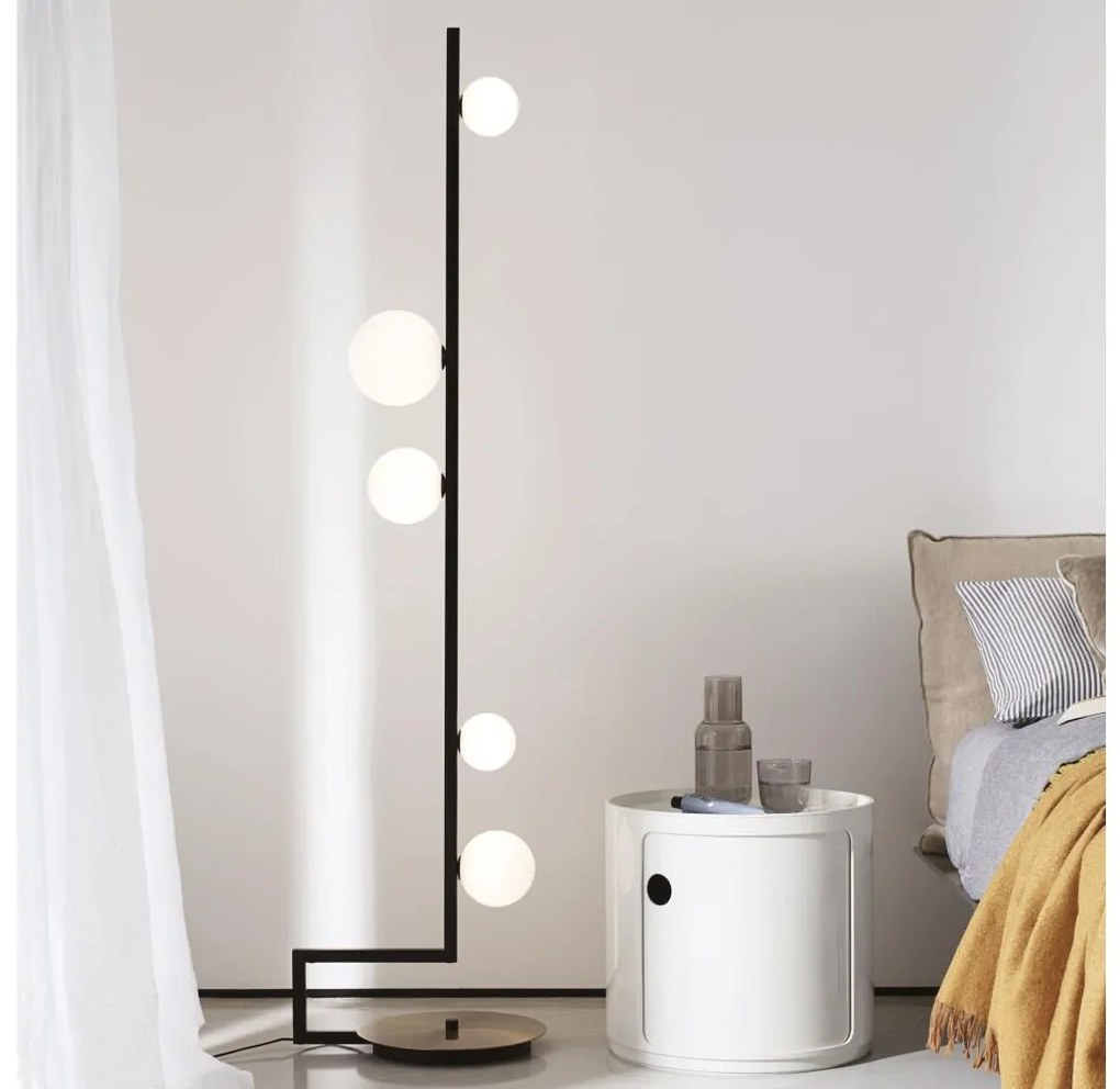 Ideal Lux - LED Stojacia lampa BIRDS 5xG9/3W/230V čierna/zlatá