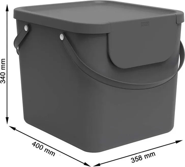 Kôš na triedený odpad ALBULA šedý 40 l