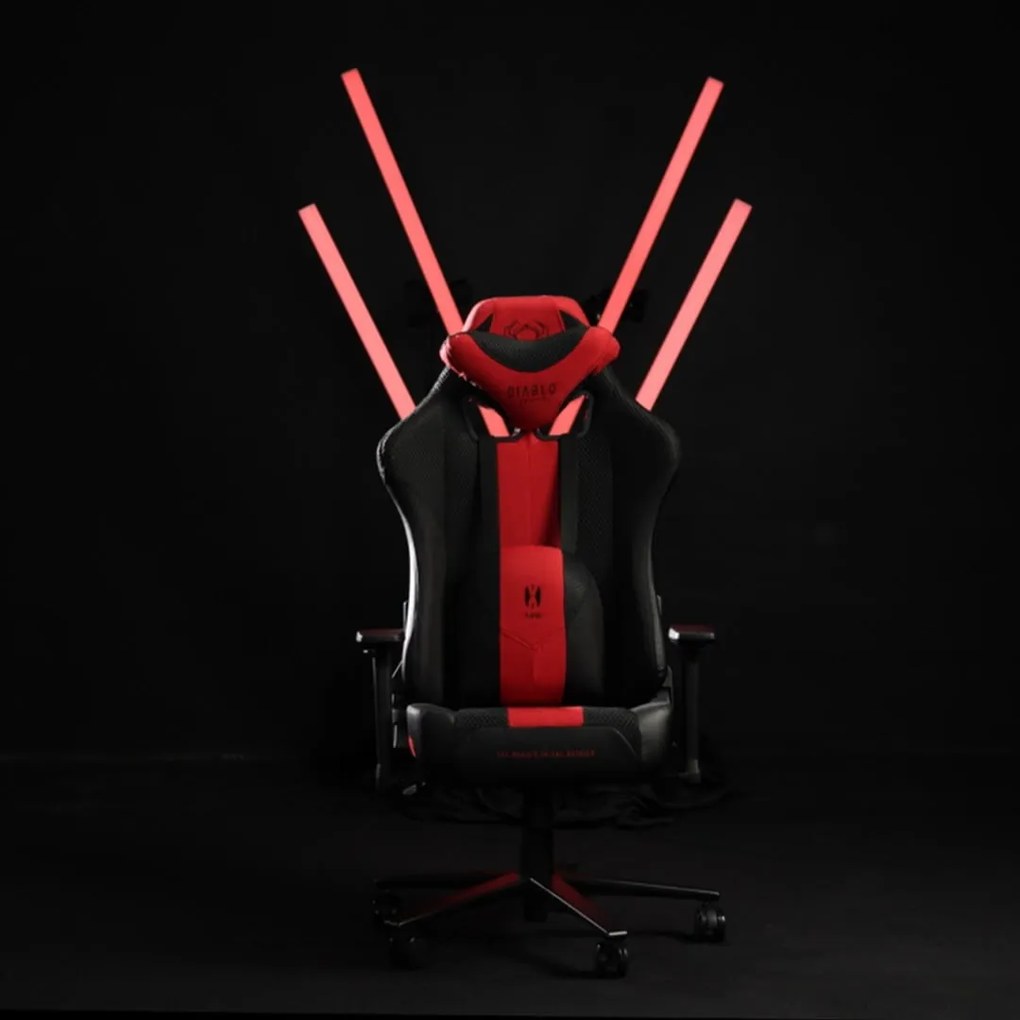 Herné kreslo s látkovým poťahom, veľkosť King Size, čierne: Diablo X-Player 2.0