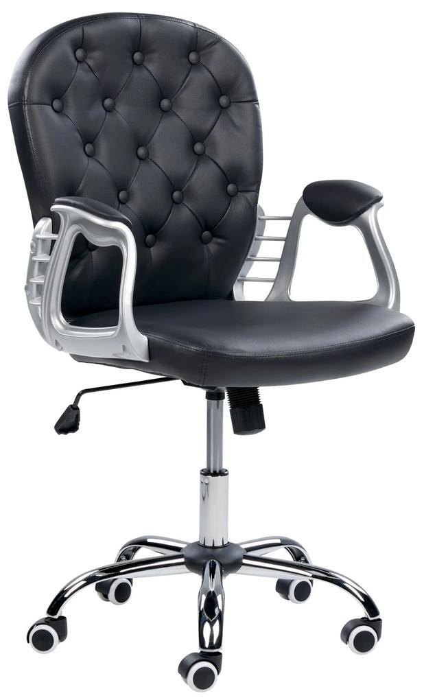 Otočná kancelárska stolička z umelej kože čierna PRINCESS Beliani