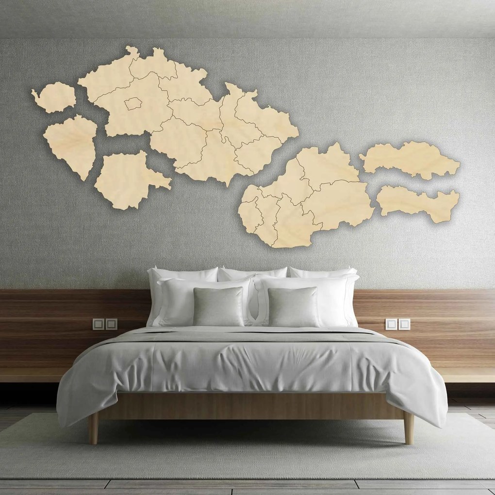 SENTOP | Veľká drevená mapa Slovensko a Česko | SENTOP M011