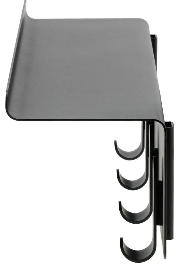 Čierny oceľový nástenný vešiak s poličkou 11,5 cm A-Hallway – Zone