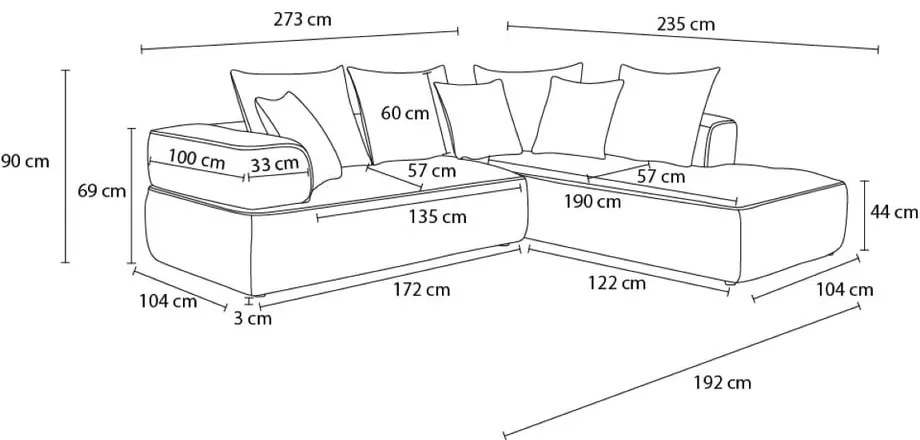 Béžová ženilková rohová pohovka (ľavý roh/do L) Whesley – Bobochic Paris