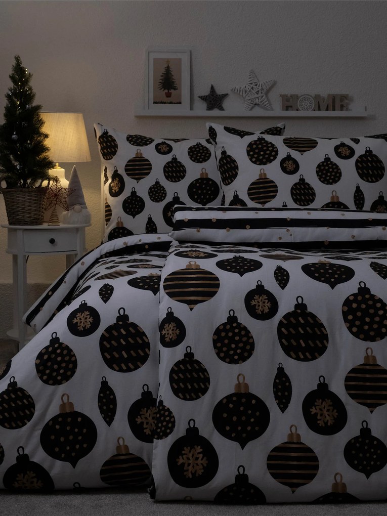 Vianočné francúzske bavlnené obliečky Renforcé – Zlaté Vianoce