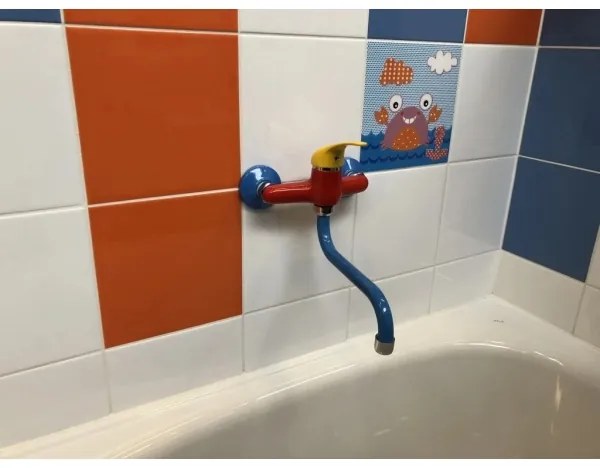 RAV Slezák SAJ001.5/21 - Umyvadlová batéria JUNIOR červená/modrá/žltá