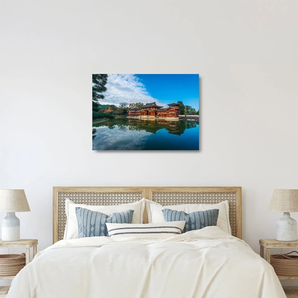 Sklenený obraz - Chrám Byodo-in, Japonsko (70x50 cm)