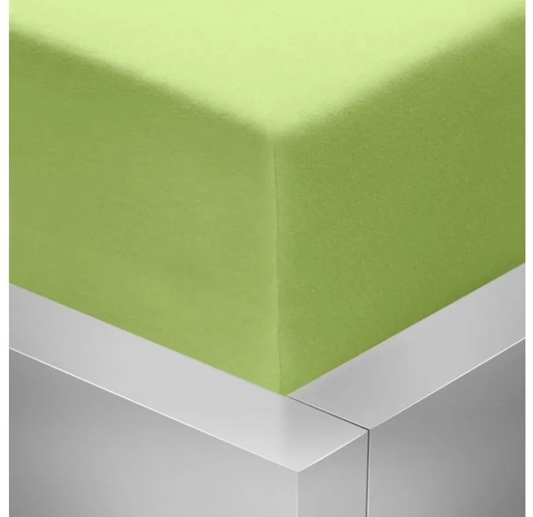 Jersey napínacie prestieradlo s lycrou - zelené jablko 175 g / m2 180x200 cm